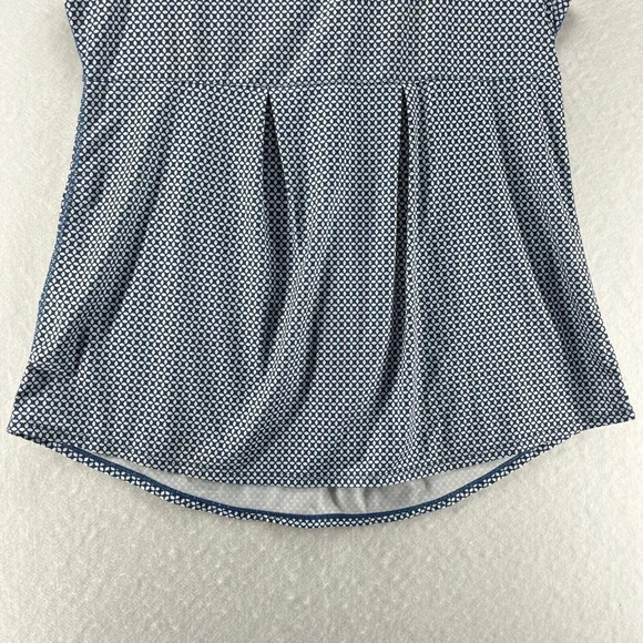 Lands' End Sport Tank Top Womens L 14-16 Printed Pleated Sleeveless Stretch Blue - Picture 4 of 10